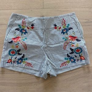 Embroidered Stripe Shorts